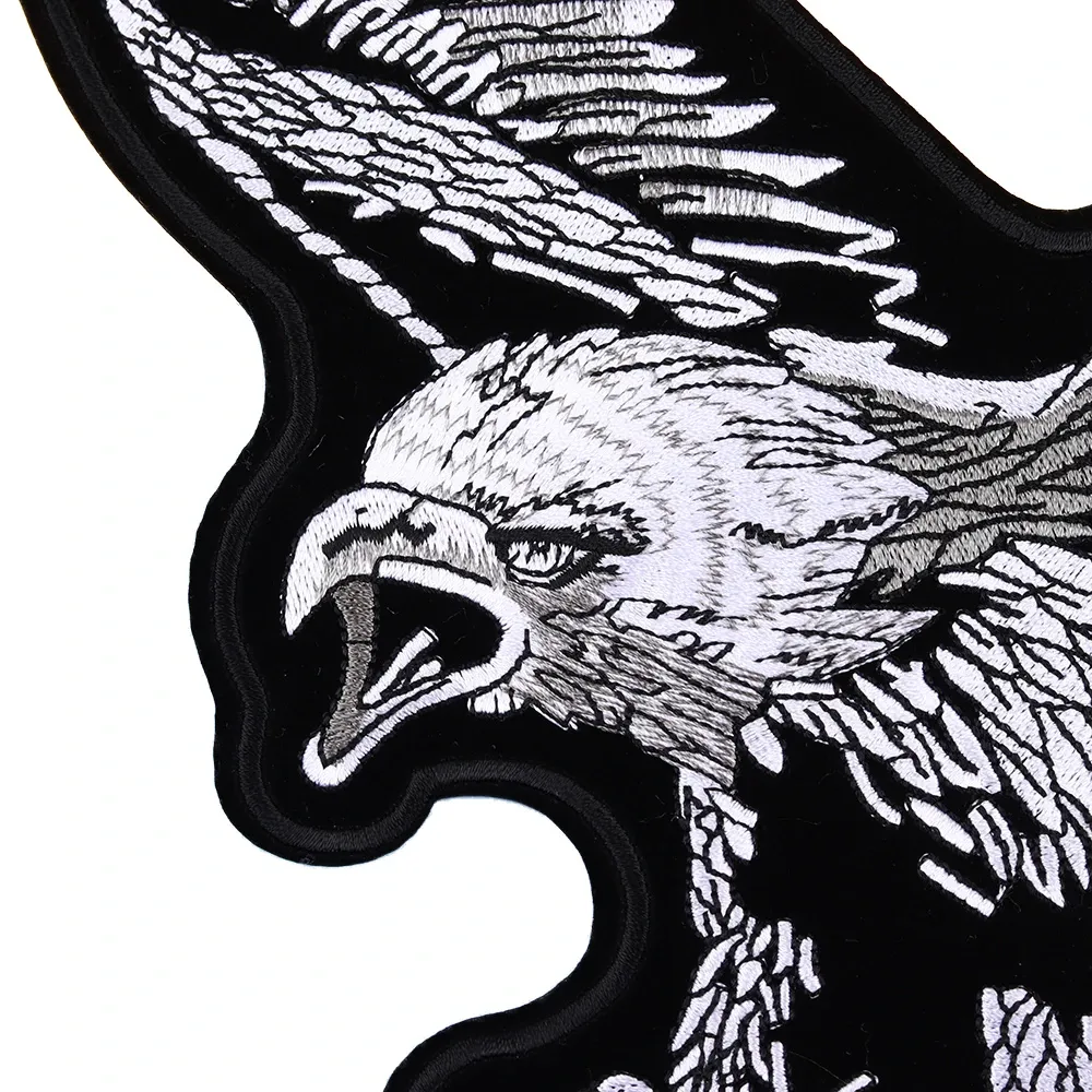 Black Brave Eagle Patches Cloths Clothing brodery Punk Rock Bike Patch Grand Biker Patch Motorcycle Patch
