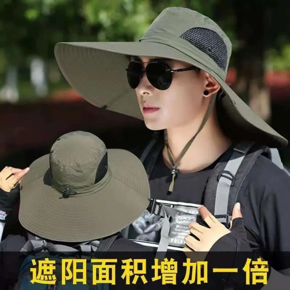 Men's Fishing Brim, Summer Protection, Leisure Sun Foldable Camouflage Hat, Outdoor Work Hat with Large Brim