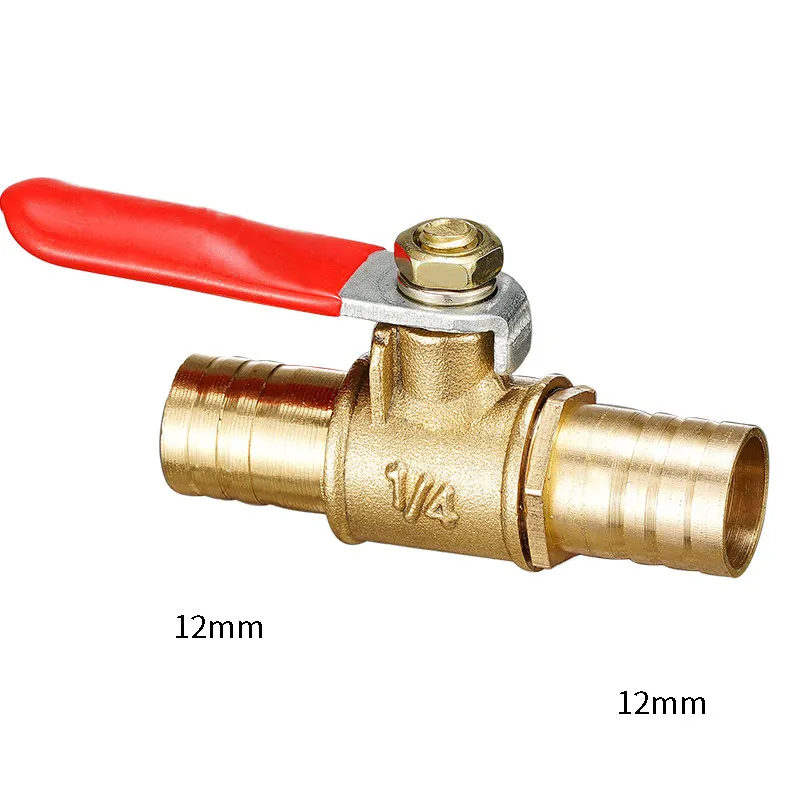 Hose Barb Inline Brass Water Oil Air Gas Fuel Line Shutoff Ball Valve Pipe Fittings