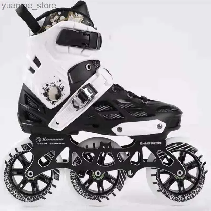 Skates à rouleaux en ligne 3 roues 110 mm R5 3x110 mm Patines en ligne Patines Patines Rouleau Sneaker Adults Speed Race Race Pneus Ilq9 pour Powerslide Y240410