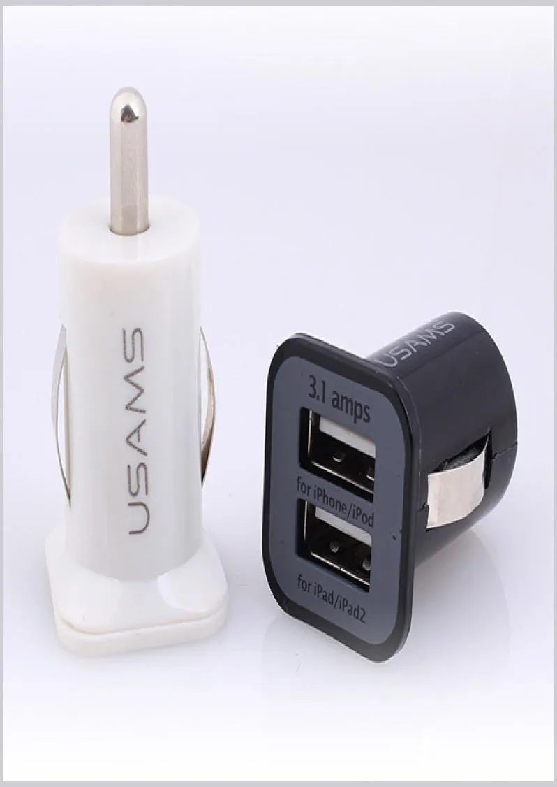 Хорошее качество USAMS 31A Dual USB CAR 2 PORT Зарядное устройство 5V 3100MAH ADAPTER ADAPTER для смартфонов 7401296