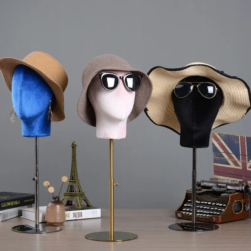 Premium Suede Cork Block Mannequin Manikin Dummy Head Wig Hat Making Display Stand