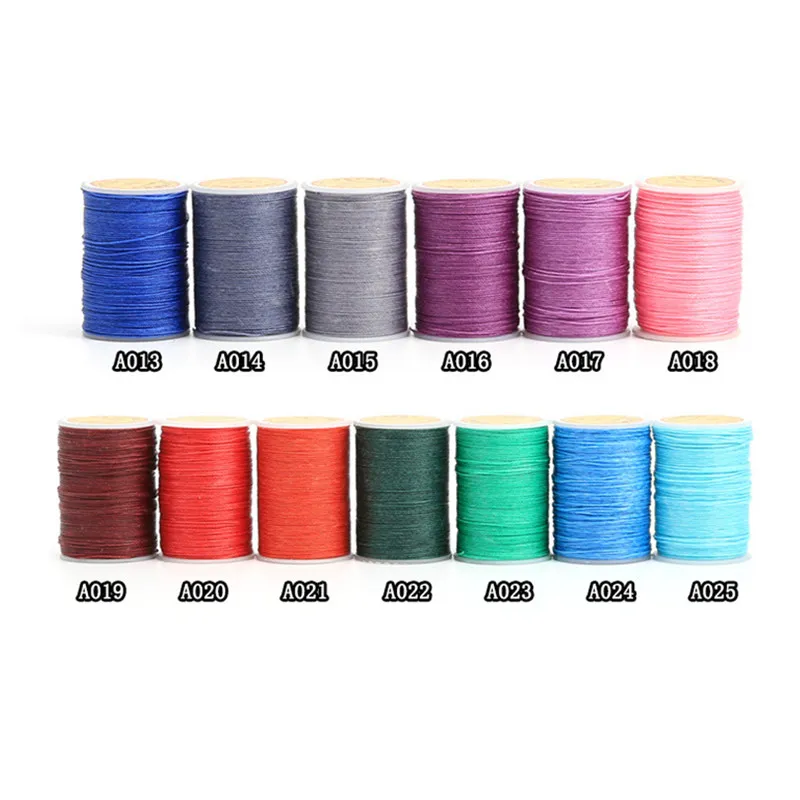 0,55 mm Cuir Couture Round Cired Fil Polyester Ligne de couture à la main Couile de travail Cordon Cordon Tool DIY 25COLORS DISPONIBLE