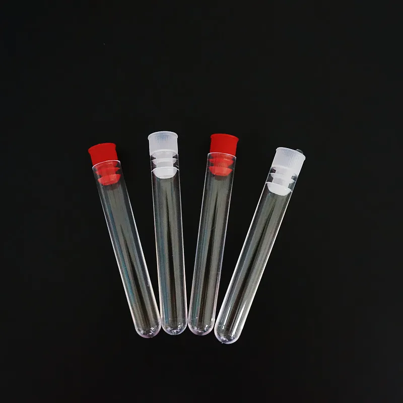50pcs/lotto 13x78mm lab Lab Plastic Test Test Round Bottom Tube Fial with Cap Office School Laboratory Experiment Forniture