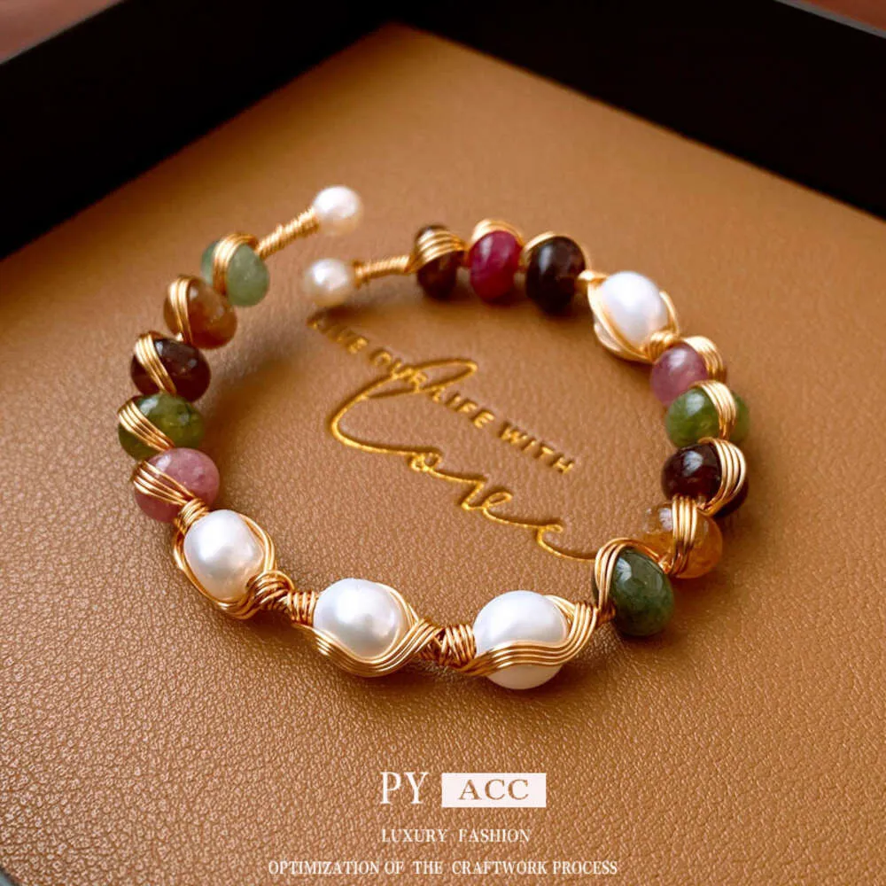 Natural Agate Pearl Open Bohemian Fashion Bracelet, High Grade, cent paires artisanat pour femmes