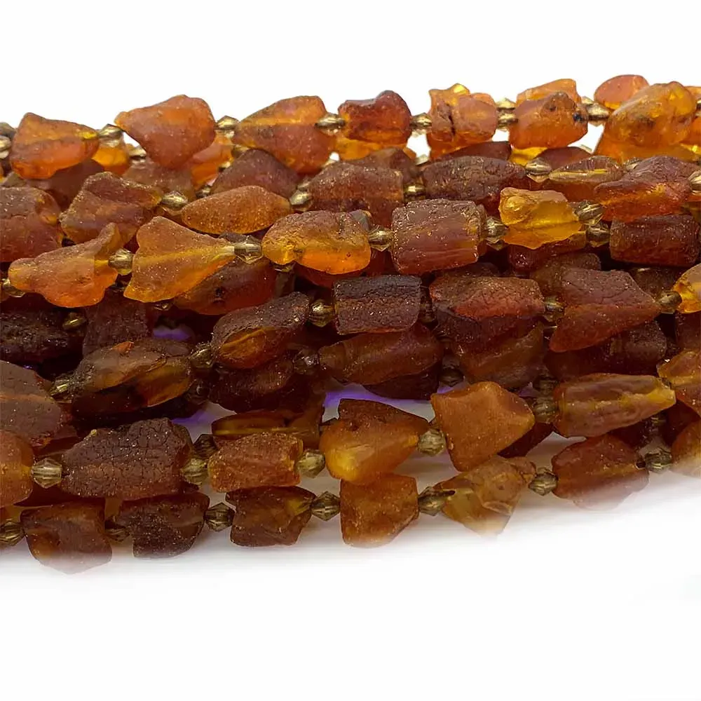 Veemake turuncu amber doğal değerli taşlar diy ham mineral nugget form gevşek kaba mat boncuk takı tasarımı yapım 07577