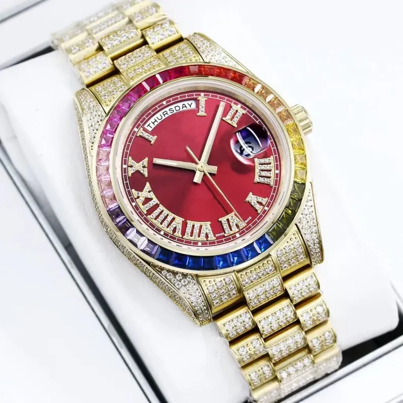 Luxus -Designer klassisches Mode Automatische mechanische Uhrengröße 41 mm alle Set mit Diamond Sapphire Glass Water of Function Männer mögen Weihnachtsgeschenke