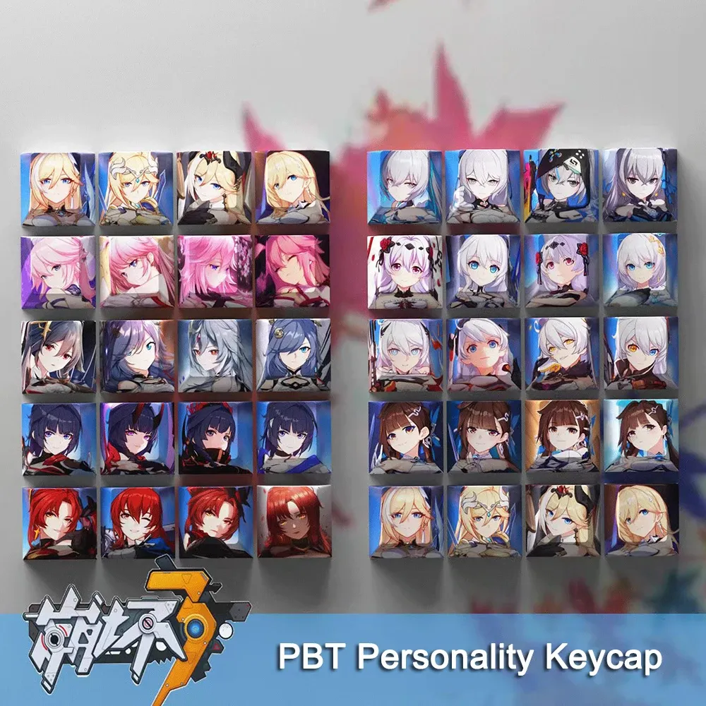 Accessories 4 Keys Honkai Impact 3 Keycaps BOCCHI THE ROCK Game Cherry Profile Elysia Personalized Anime Keyboard Key Caps For MX Switches