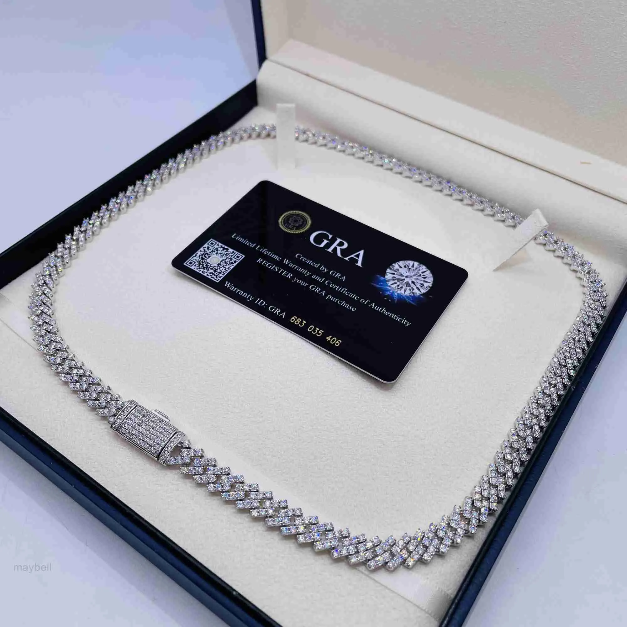 8mm hiphop heren keten sieraden 925 sterling zilver volledig vvs moissaniet cuban link chain in voorraad
