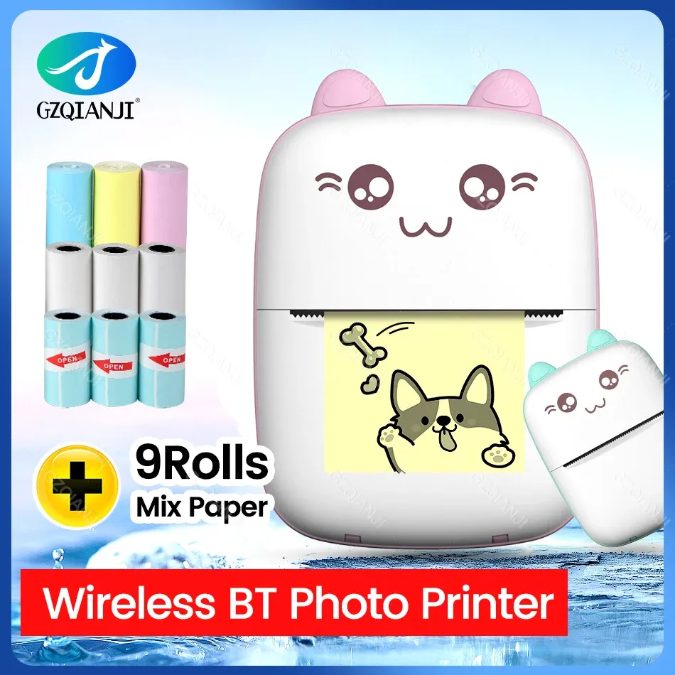 Принтеры Mini Pocket Printer Bluetooth Thermal Photo Printer для метки мобильного телефона