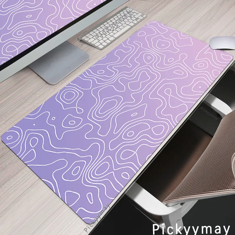 Treer Mouse Mat, Large Mouse Mat With Sewn Edges,Abstract Fluid Style