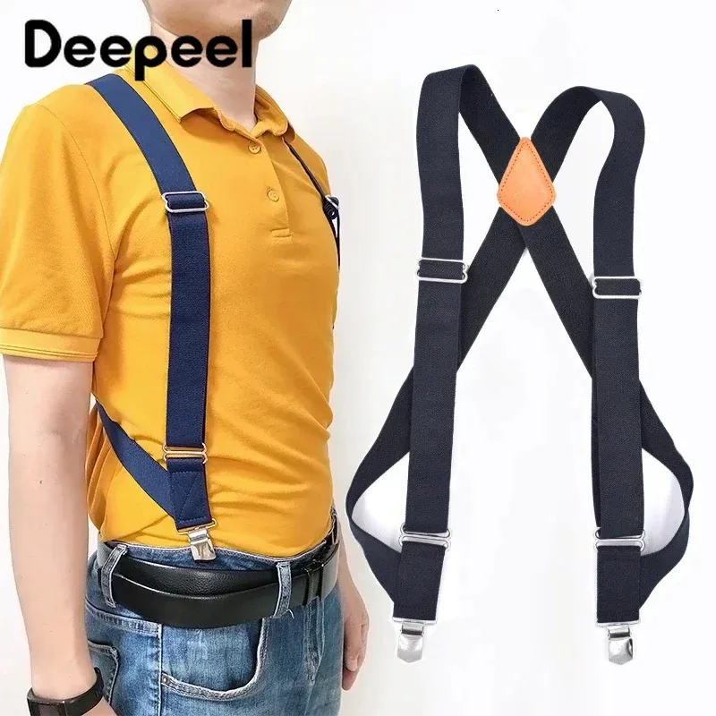 1 st 35x125cm MEN MENS SUSPENDERS 2 CLIPS Vuxen Suspender Xtype Male Jockstrap Elastic Justerable Work Hemsten Jeans Strap 240401