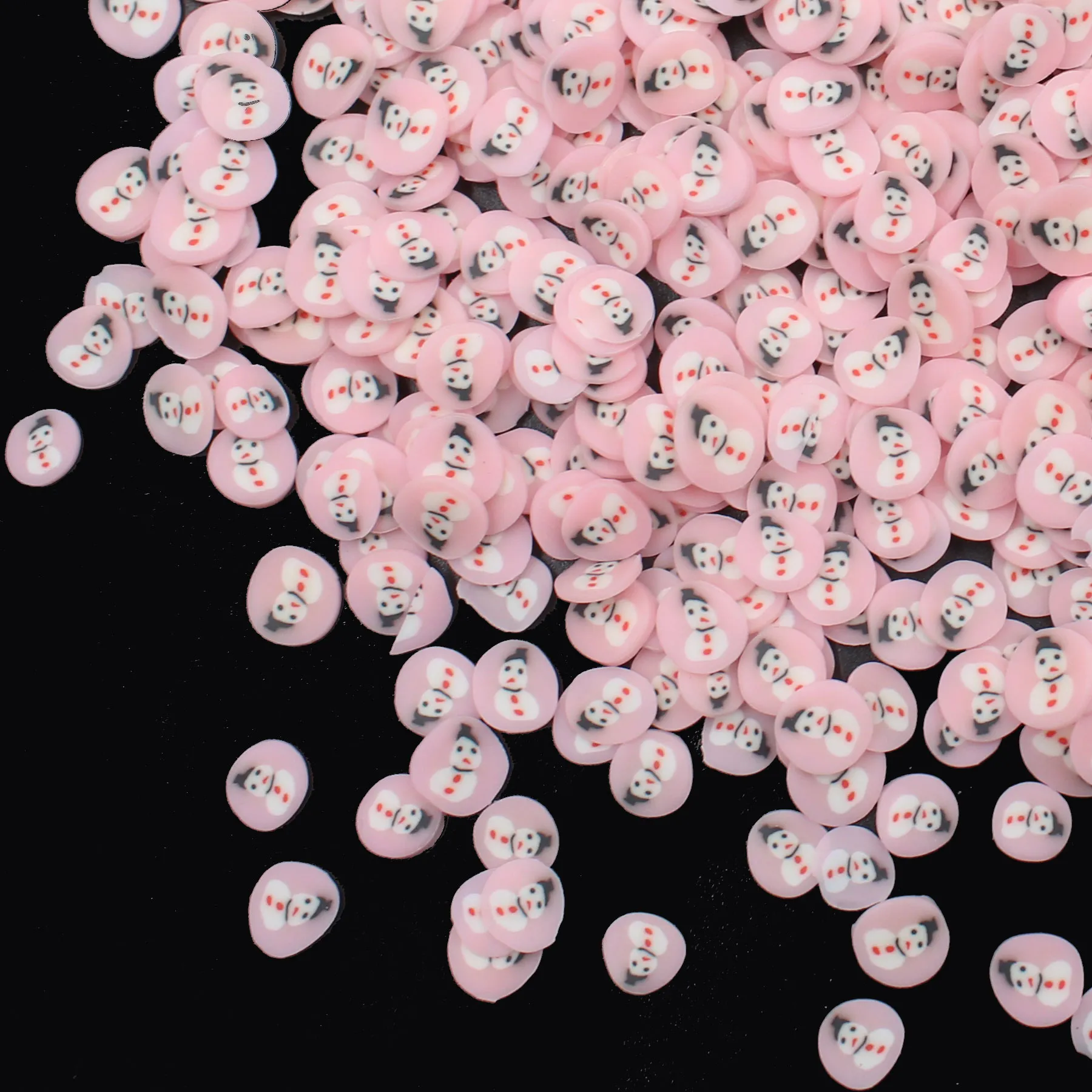 Fette di pupazzo di neve rosa da 100 g/lotto Sprinkles argilloso polimero mestieri fai -da -te che creano accessori di riempimento carini