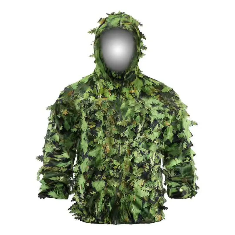 Abbigliamento mimetico 3d foglie verdi a caccia di ghillie abito boschivo boscaiolo camuffage camo universale camo sniper outfit