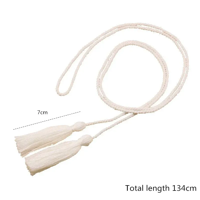 5Pcs Double-end Long 134cm Tieback Tassels Fringe DIY Crafts Jewelry Curtain Garments Decor Silk Cord Rope Tape Tassels Pendant