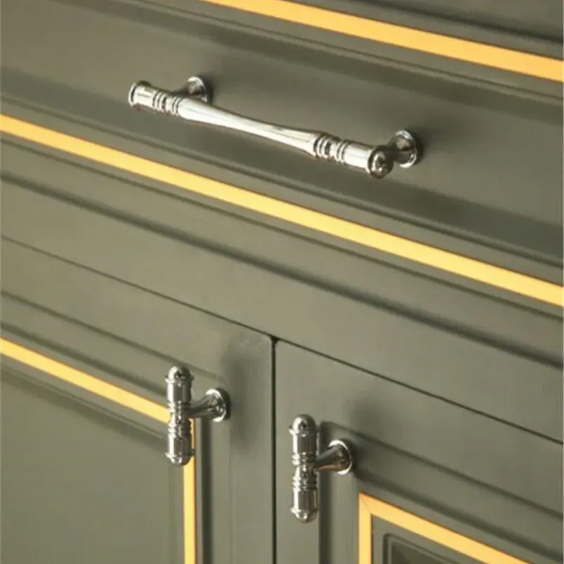 Kkfing léger luxe en laiton chrome meubles poignées de porte pour armoires et tiroirs armoire à vin armoire tire le matériel meuble