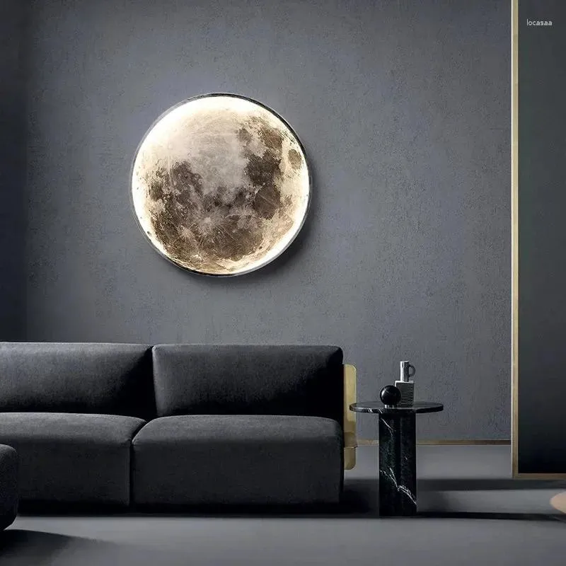 Wall Lamp Modern Luxury Moon Bedroom Bedside Painting Living Room Background Decorative Nordic Art