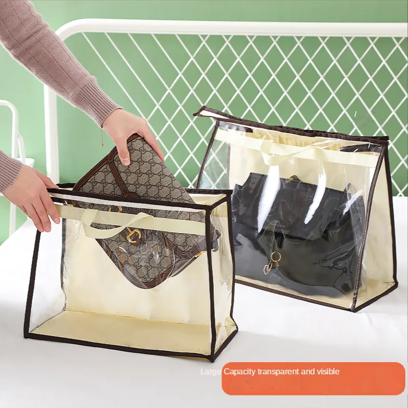 High Capacity Dust Proof Transparent Handbag Plastic Bag Organizer With Zipper From Homepro18 6.86 DHgate.Com