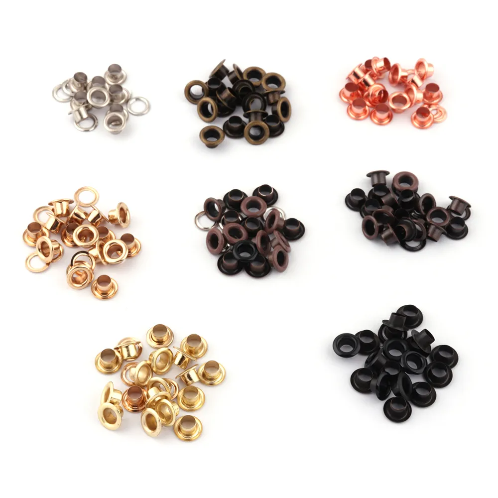 5mm Rose Gold Metal Eyelets GROMMETS MED Tvättar Mässing Eyelets For Purse Canvas Clothes Leather Craft Shoes Webbing Accessories