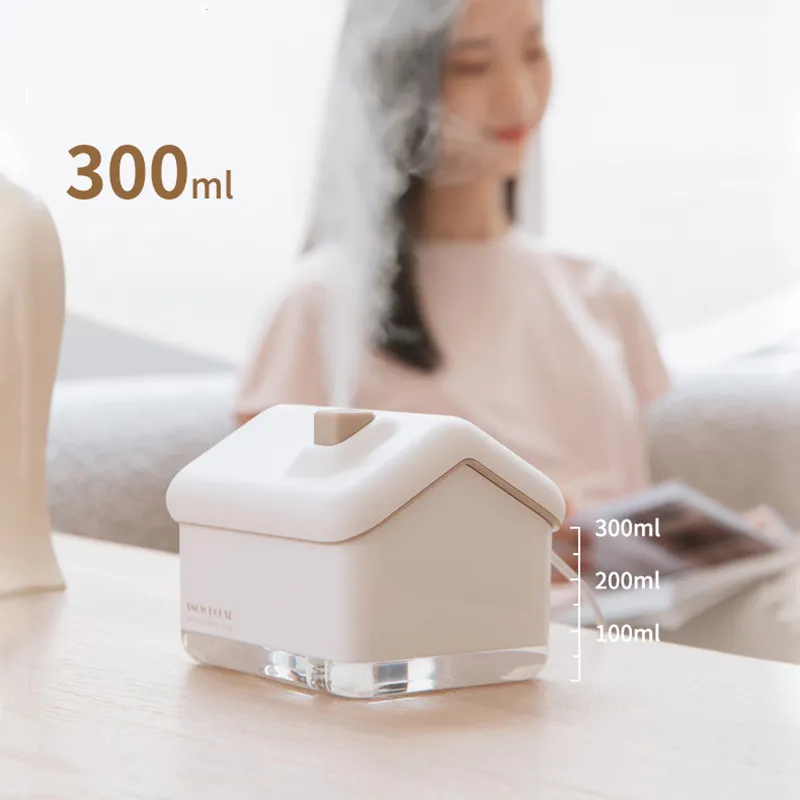 Usb Desk Diffuser 300ML USB Air Humidifier Desktop Aromatherapy Diffuser with Lamp Lights ...