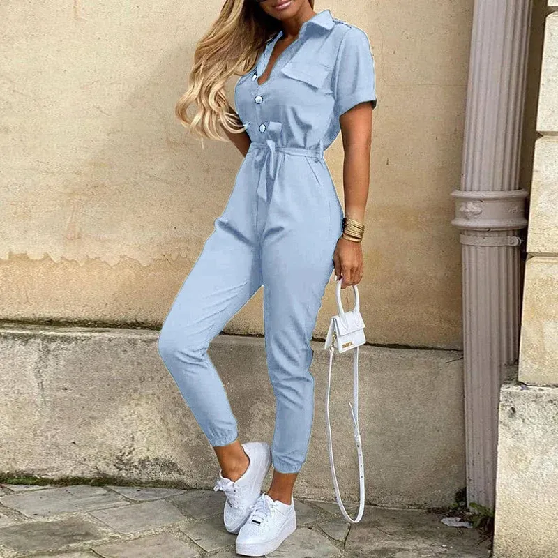 Womens Striped Printed Overalls: Stylish and Casual