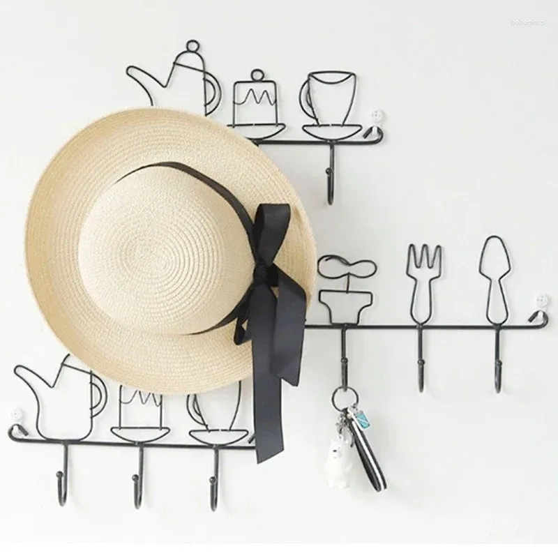 Hooks Plastic Clothes Hanger Coat Rack Imitation Tableware Cute Animal Wall Hanging Hook Beautiful Home Decoration No Drilling