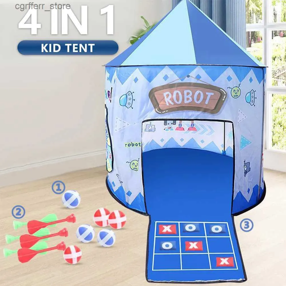 Tentes jouet tente pour enfants maison bleue pour enfants tente de princesse rose pour enfants tentes jouet tente de jeu multifonctionnel avec jeu de tir L410