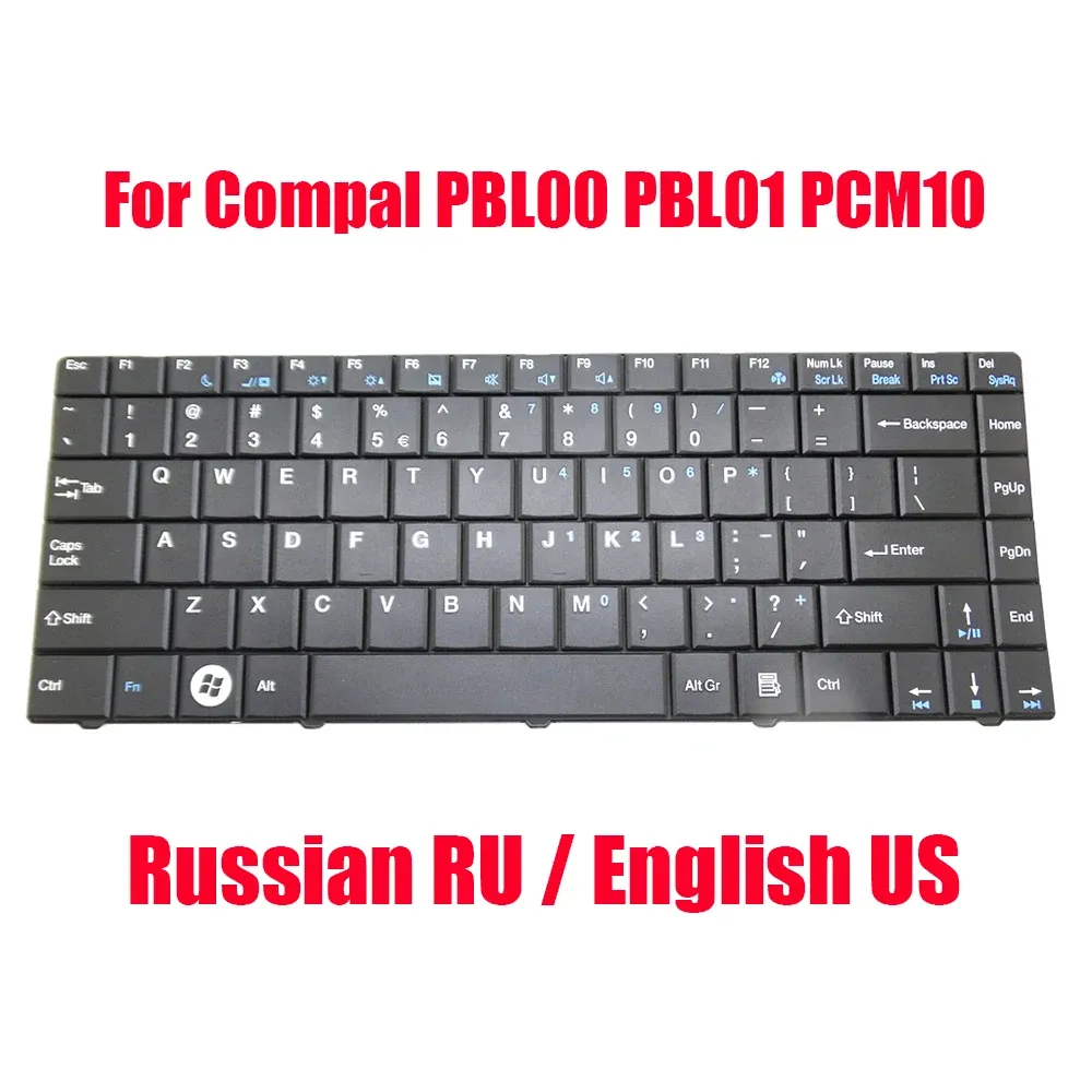 Клавиатуры US RU Laptop Клавиатура для Compal PBL00 PBL01 PCM10 V109302AS1 PK130GF1A04 Английский российский черный новый