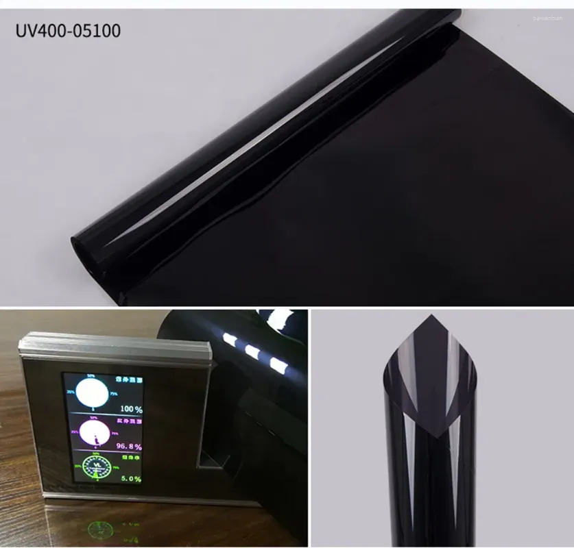 Window Stickers Hohofilm 152CMX600CM 5%VLT Black Film Nano Ceramic Pet Solar Tint Car House UV Proof Lime