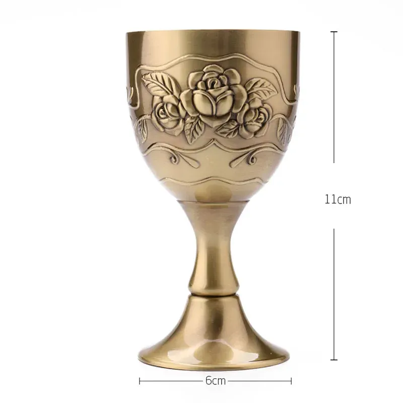 Wijnglazen vintage mediterrane zee -beker 40/120 ml drinkware koperen mokken handgemaakte gravure bloempatroon cup drinkware