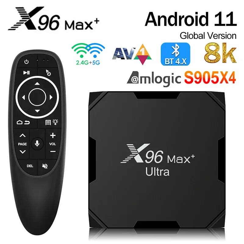 Box Android 11 x96 Max Plus Ultra Amlogic S905X4 TV Box 4GB 32GB/64G 4K 8K Media Player 2.4G 5G Dual WiFi X96Max+ Set Top Box