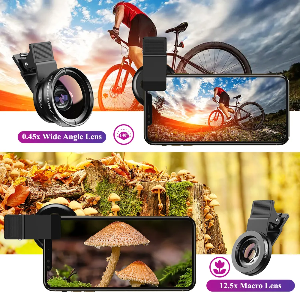 APEXEL Phone kit lens Super Wide Angle & Macro Micro Lens