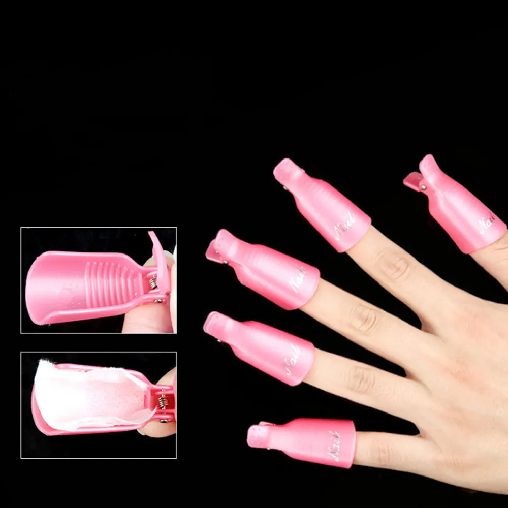 Clipe de unhas pregos Remoção de gel Dicas de unhas CLIPS 3 CORES PLÁSTICO PLÁSTICO PLÁSTICO PLÁSCO DO PLÁSCAL Remova Clips de unha Ferramentas de arte da unha #3