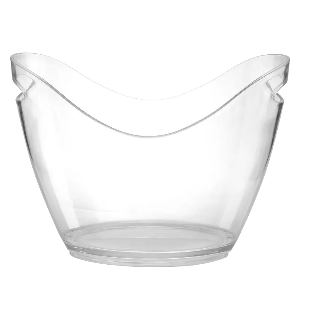 4L Clear Plastic Ice Bucket Party Bar Beer Wine Champagne Cooler Home Kitchen Beverage Drinks Cooling Container