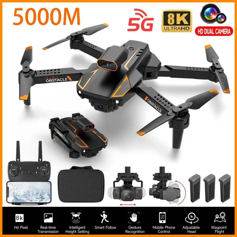 Droni 8K GPS S91 Professione drone Evitamento ad ostacoli Dual Camera RC Quadcopter Dron FPV WiFi Range Range Remote Control Elicottero 5000M