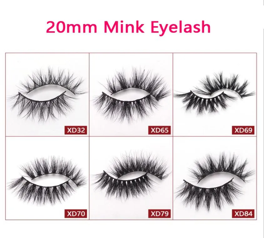 20 mm natuurlijke strip meerlagige lagen Handgemaakte wimpers alleen lade pluizige rommelige valse vals wimpers hele make -up mink lashes8440866