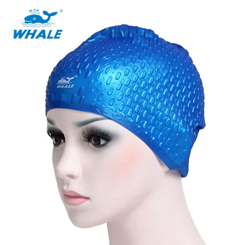 Silicone étanche 3D Bassons de natation pour hommes femmes cheveux longs chapeau de baignade couverture oreille piscine