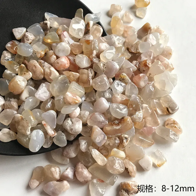 2 Größe 100g natürlicher Kirschblüten -Achat -Kies getapfte Schüttung Quarz Stein Heilung Reiki Gemstones Home Dekoration