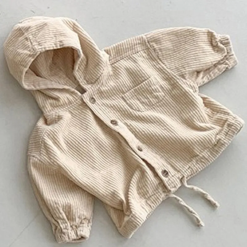 Baby girl Boy Croundoy Hooded Veste enfant Toddle Enfant Jean Coat Blazer Outwear String Drawing Spring Automne Baby Clothes 1-7y
