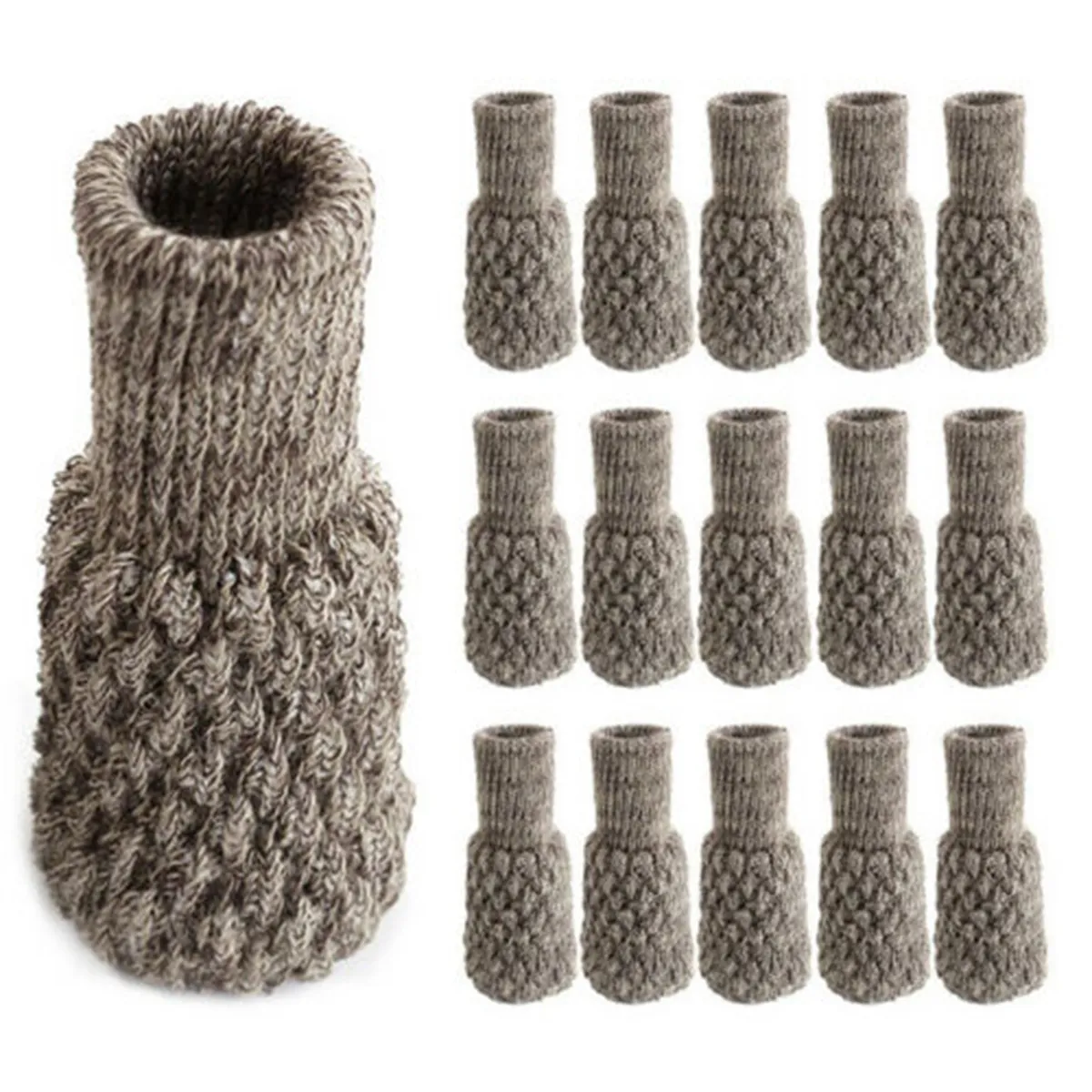 32-Piece High Elastic Non-Slip Furniture Pad Socks - Knitted Covers For Chair & Table Legs (1-2 Inch Diameter)