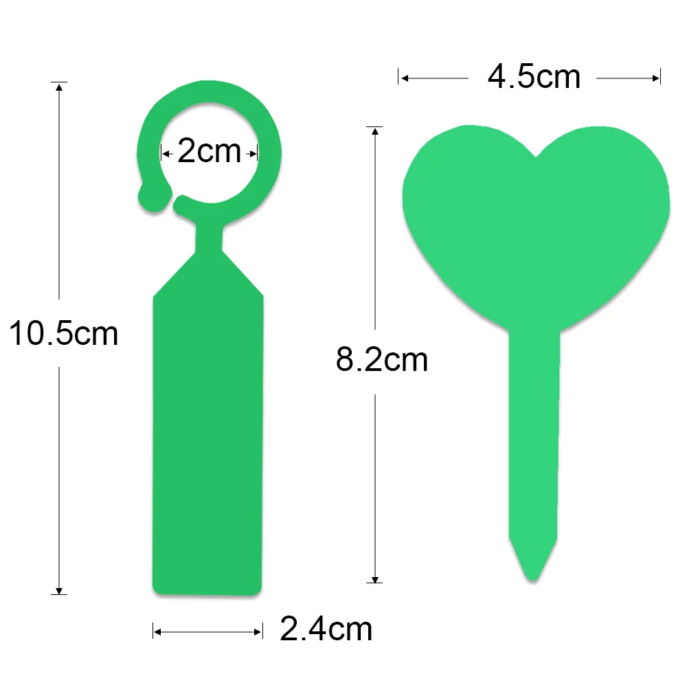30-100 stks verdikte hartvormetiketten voor tuinpotten plantenbakken markeringen kinderkamer kruid tags plastic waterdichte anti-UV bord stakes