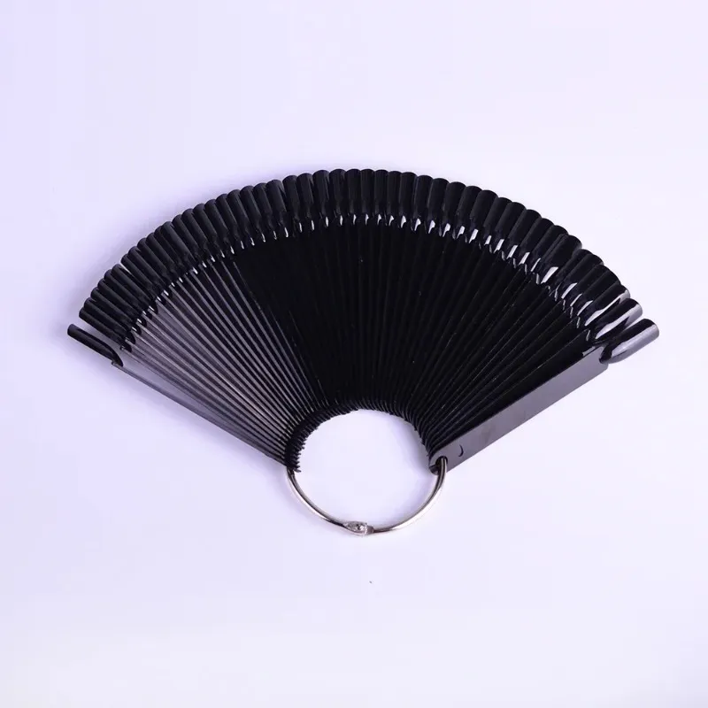 Black/Natural/Transparent Nail Art Practice Display Tools False Nail Tips Fan Shape Polish UV Gel Showing Tools