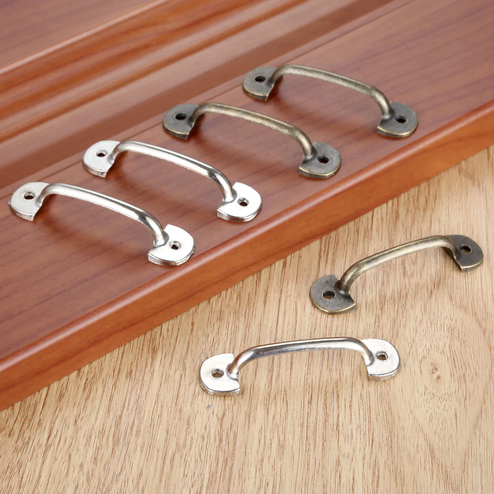 5sets Alloy Handles w/screws Antique Bronze/Silver Pulls 50mm Hole Drawer Door Cabinet Vintage Home Decor Kitchen Chest Bathroom