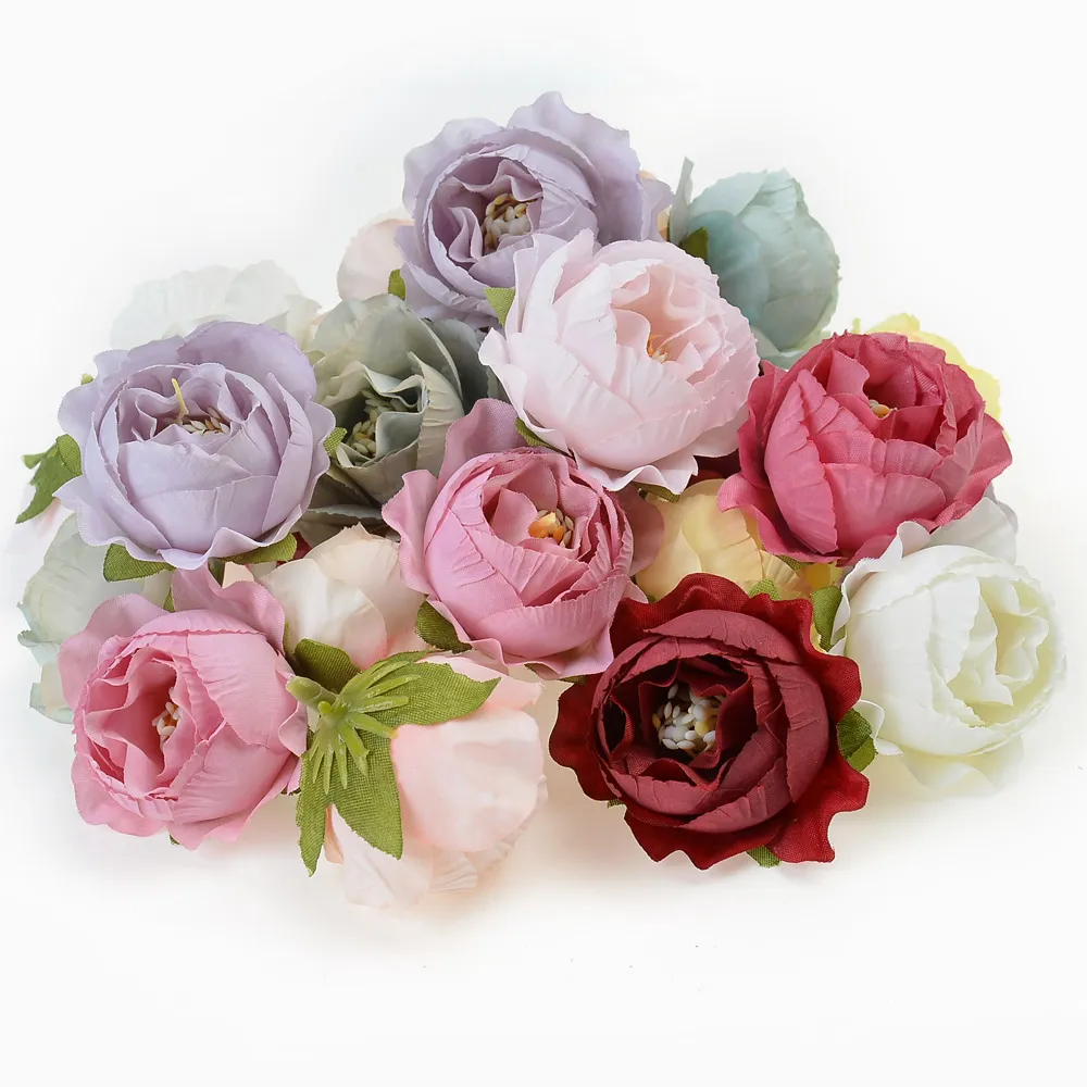 Artificial Silk Rose Tea Bag Flower Heads 4.5cm for Wedding Decorations ...