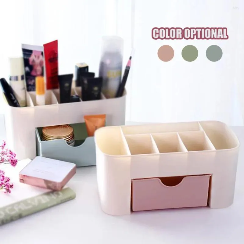 Scatole di archiviazione box cosmetico desktop in plastica con scrivania multifunzionale di piccoli cassetti