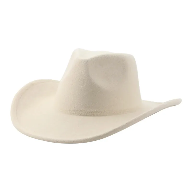 Cowboy hatt hattar för kvinnor man solid Panama brett grim casual western cowgirls khaki svart jazz mössor sombrero hombre sombreros 240410