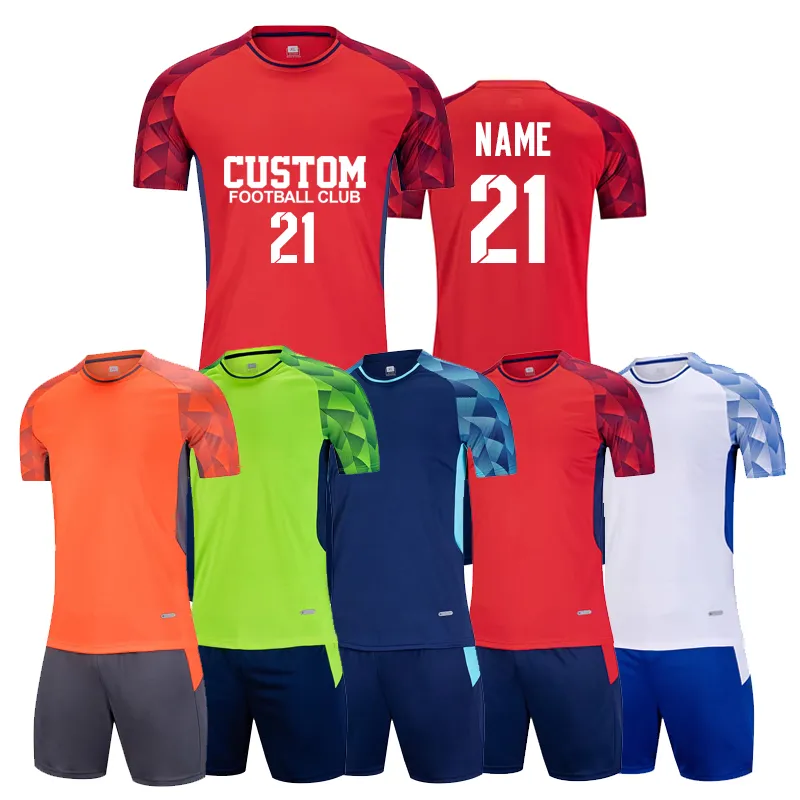 Jersey de futebol de crianças adultas personalizadas Kit de futebol masculino Futbol Futbol Uniformes Definir camisas de time de futebol personalizadas