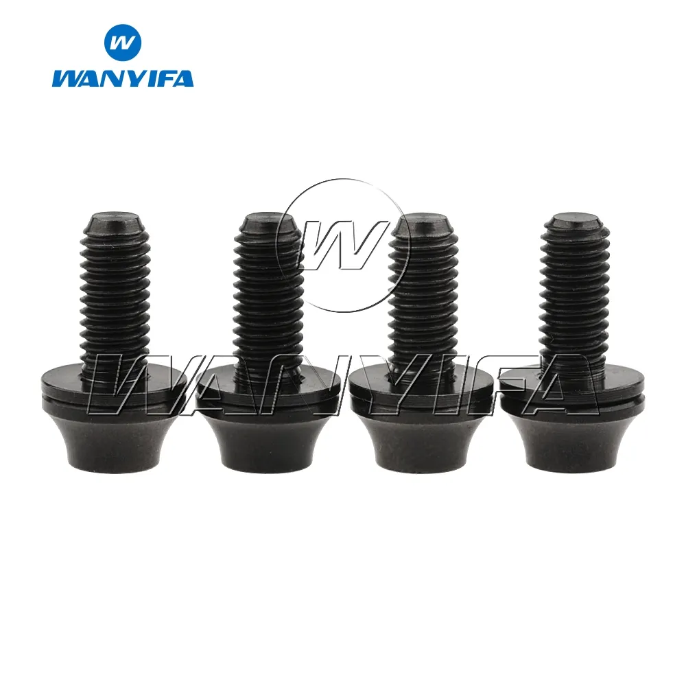 Wanyifa Titanium Bolts M5x12mm com arruelas gaiola de garrafa de água da garrafa de água Fixando SCERW para estrada / moutain Bike 4pcs / 10pcs