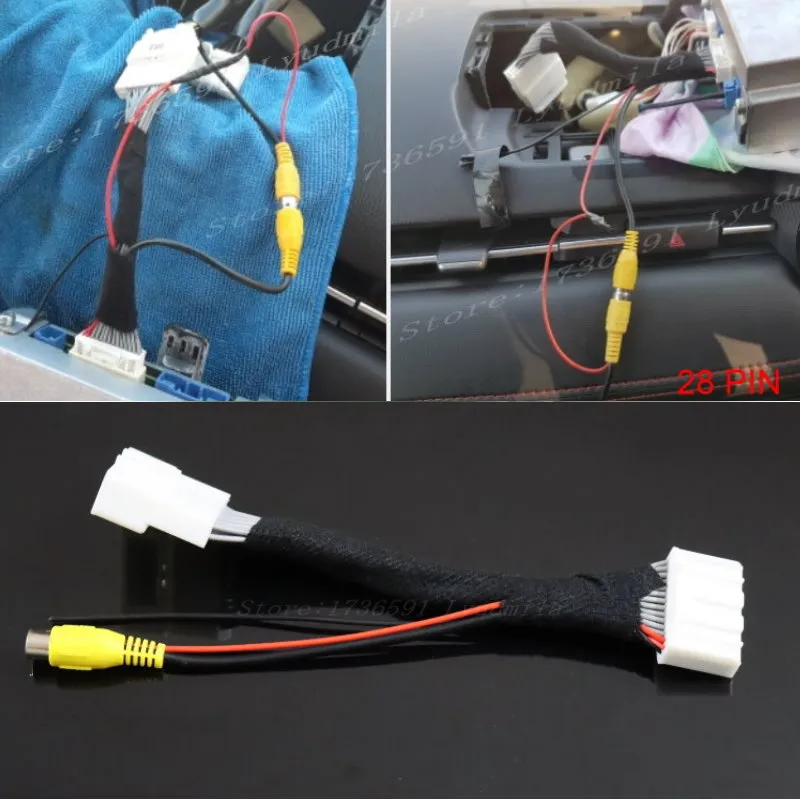 OEM Rear View Camera Adapter Connector Screen 28 Pin for Mazda Fiat ...