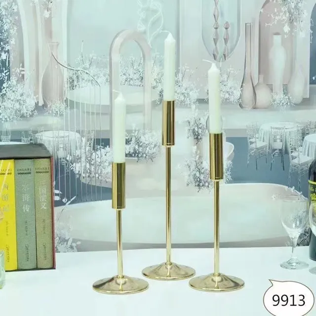 10 set) Nouveau style le plus populaire Gold Metal Taper Candlers Solder Candle Stick Holder Stand pour table QQ295